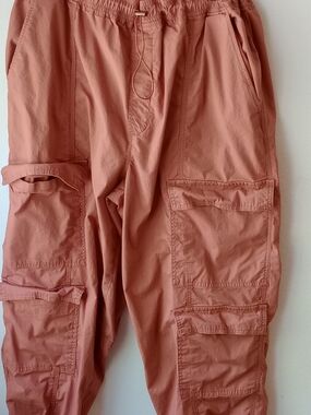 Women's Cargo Pants in Dusty Rose — Lightweight Utility Style XXL